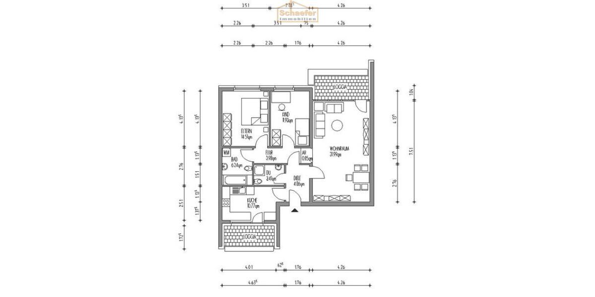 3-Zimmer- Wohnung im beliebten 