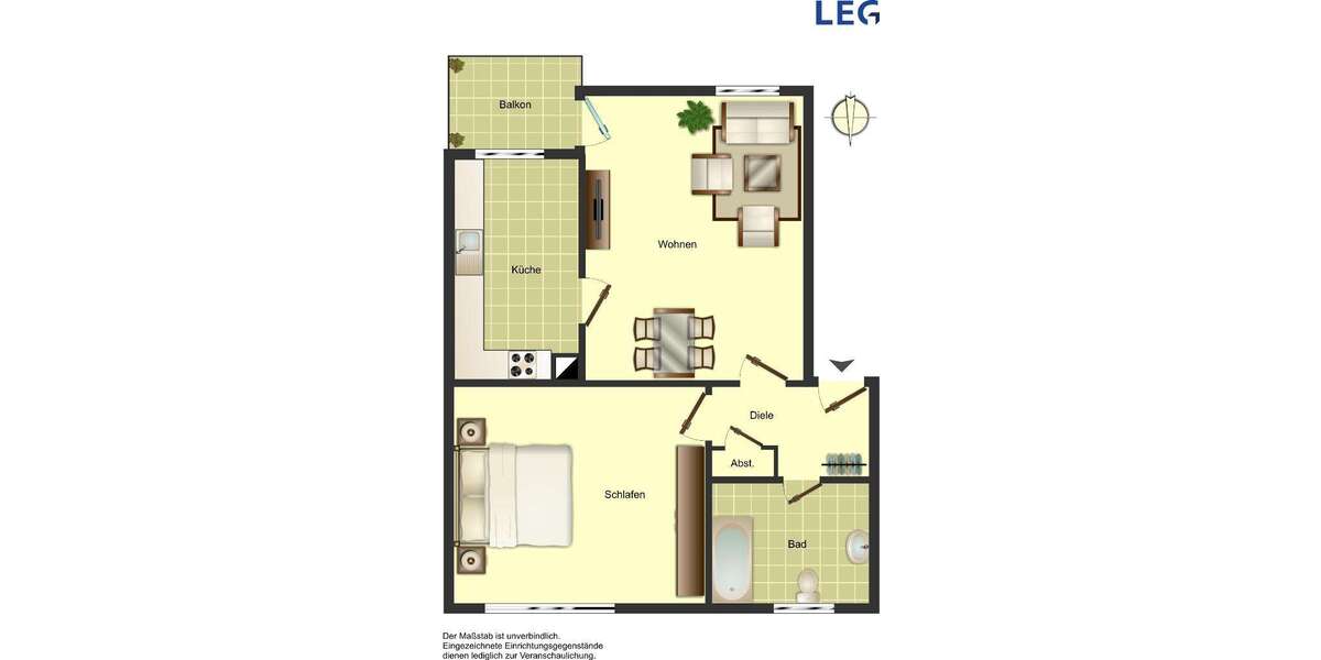 Etagenwohnung Ahlen - 2.5 Zimmer, 47 m&sup2;, 439&euro; | Angebot:26215692
