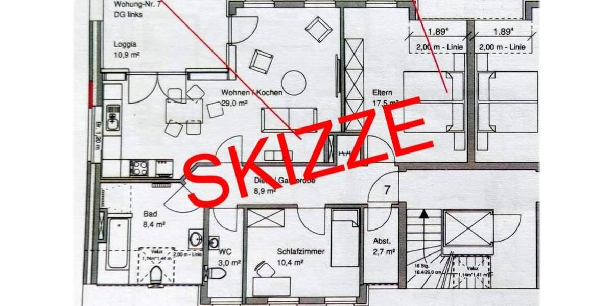 Etagenwohnung Sendenhorst - 3 Zimmer, 83 m&sup2;, 830&euro; | Angebot:26289916