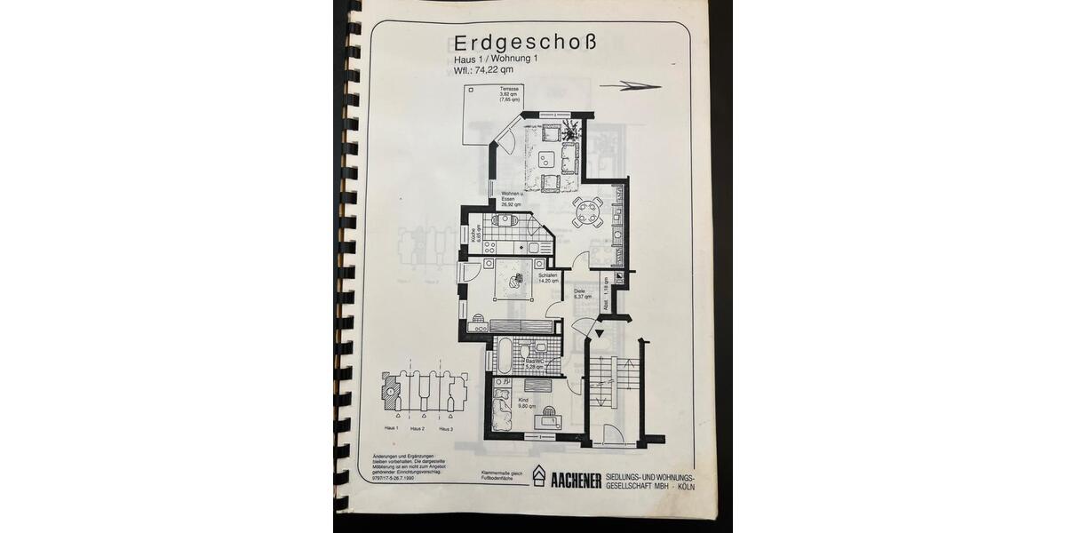 Erdgeschoßwohnung Münster Berg Fidel - 3 Zimmer, 74 m&sup2;, 278.000&euro; | Angebot:26220427