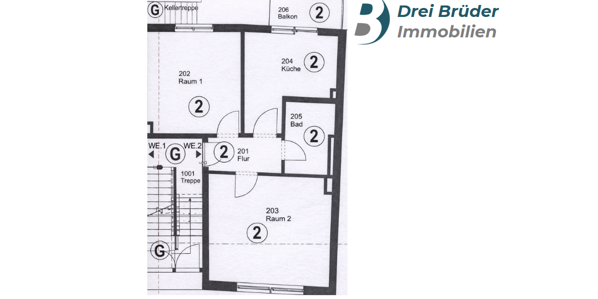 Etagenwohnung Münster Mitte-Süd - 2 Zimmer, 60 m&sup2;, 249.000&euro; | Angebot:24732583