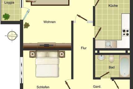 Wohnung Münster Sentruper Höhe - 2 Zimmer, 72 m&sup2;, 889&euro; | Angebot:27114825