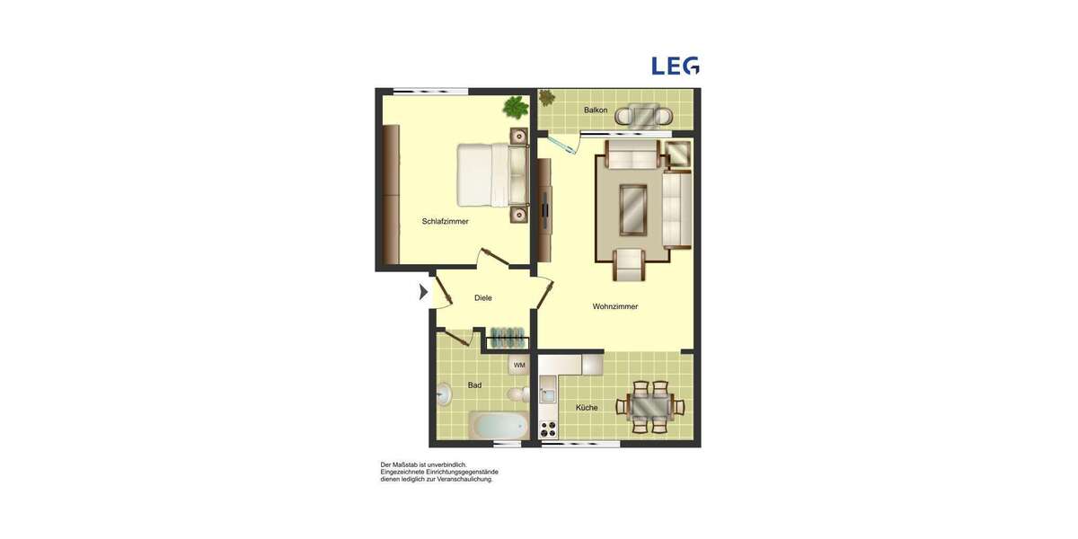 Etagenwohnung Bergkamen Weddinghofen - 2 Zimmer, 52 m&sup2;, 419&euro; | Angebot:26919656