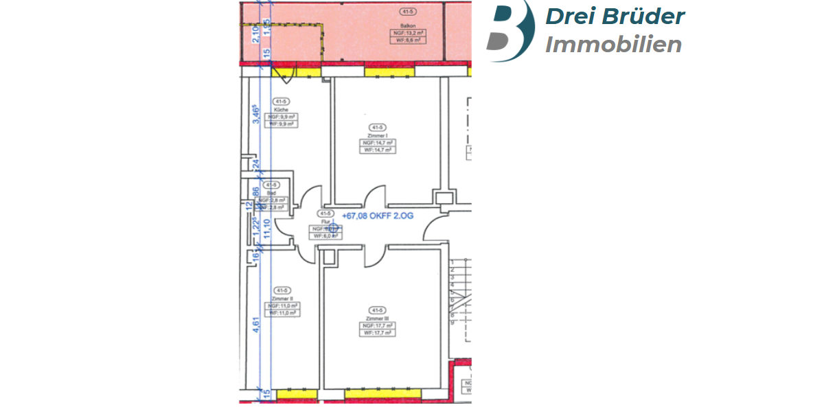 Etagenwohnung Münster Mitte-Süd - 3 Zimmer, 70 m&sup2;, 265.000&euro; | Angebot:24732581