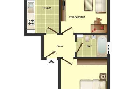 Wohnung Bergkamen Overberge - 2.5 Zimmer, 58 m&sup2;, 439&euro; | Angebot:25915614