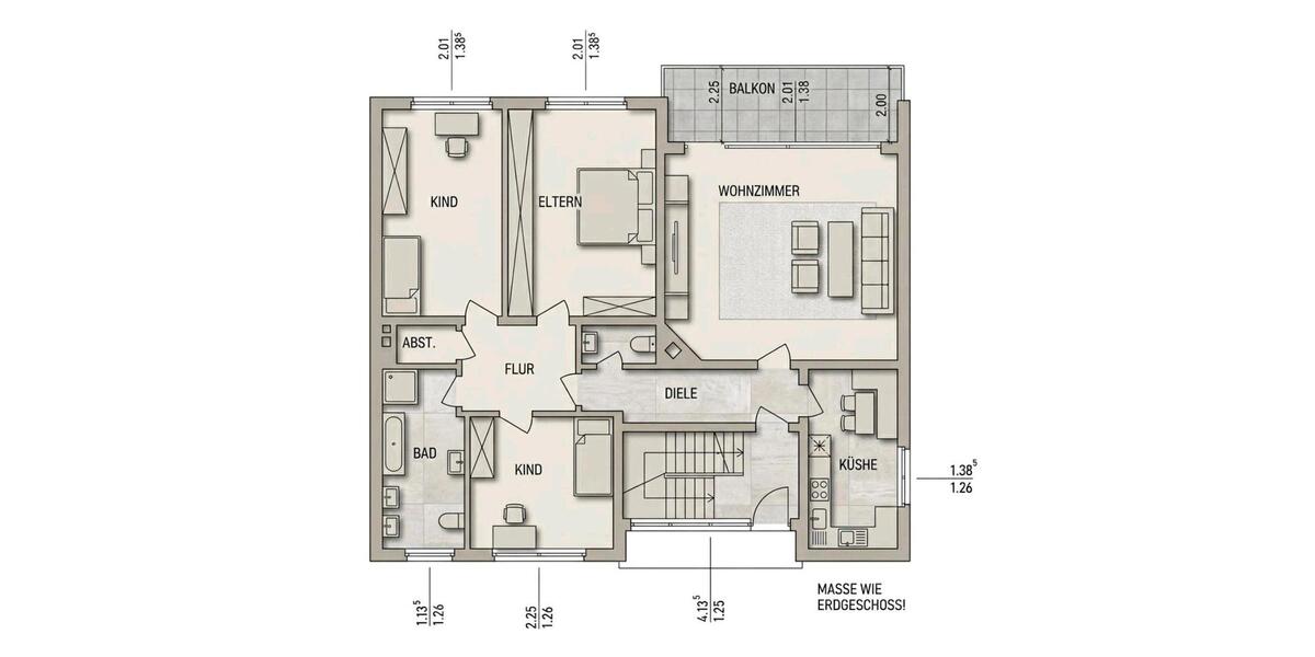 Etagenwohnung Wickede (Ruhr) - 4 Zimmer, 120 m&sup2;, 262.000&euro; | Angebot:26227651