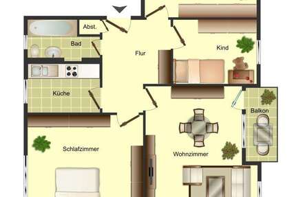 Wohnung Unna - 4.5 Zimmer, 70 m&sup2;, 519&euro; | Angebot:26890008