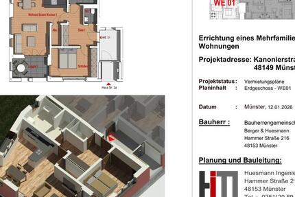 Wohnung Münster Gievenbeck - 2 Zimmer, 79 m&sup2;, 2.021&euro; | Angebot:25865888