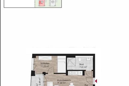 Wohnung Münster Mitte-Süd - 2 Zimmer, 45 m&sup2;, 1.450&euro; | Angebot:25924187