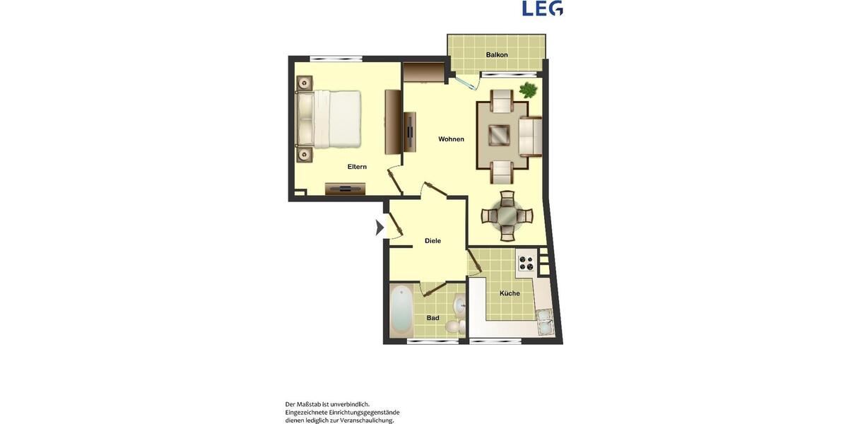 Etagenwohnung Ahlen Dolberg - 2.5 Zimmer, 50 m&sup2;, 479&euro; | Angebot:26147113