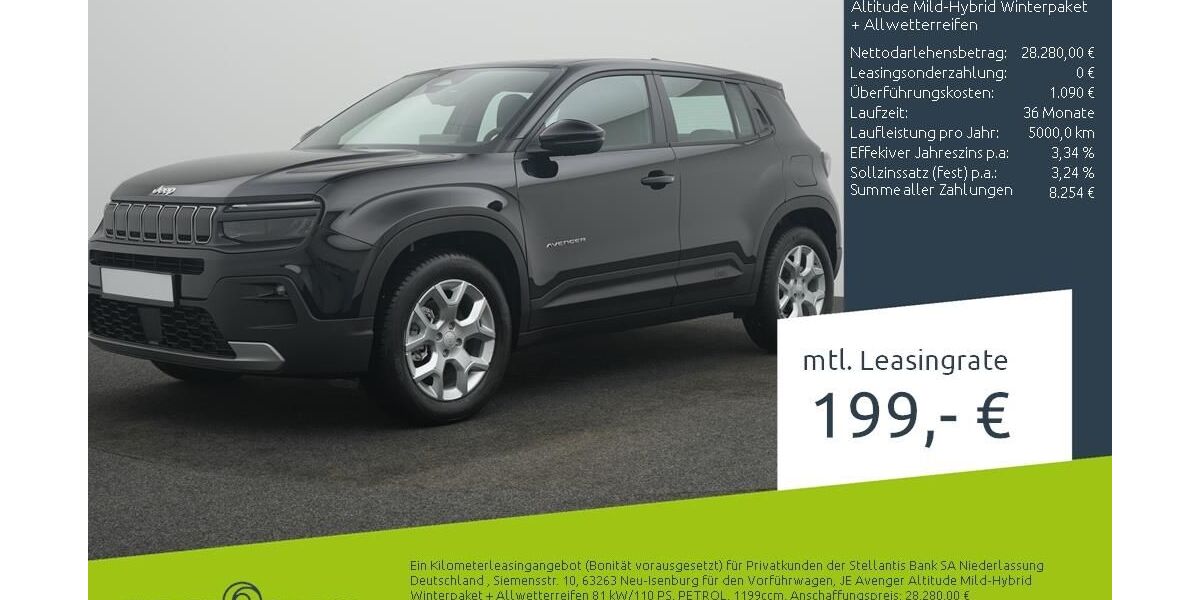 Jeep Avenger 2.500 km 27.480 &euro; Münster - Amelsbüren 48163