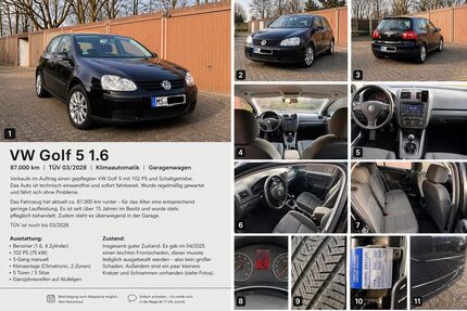 VW Golf 87.000 km 5.200 &euro; Münster 48149
