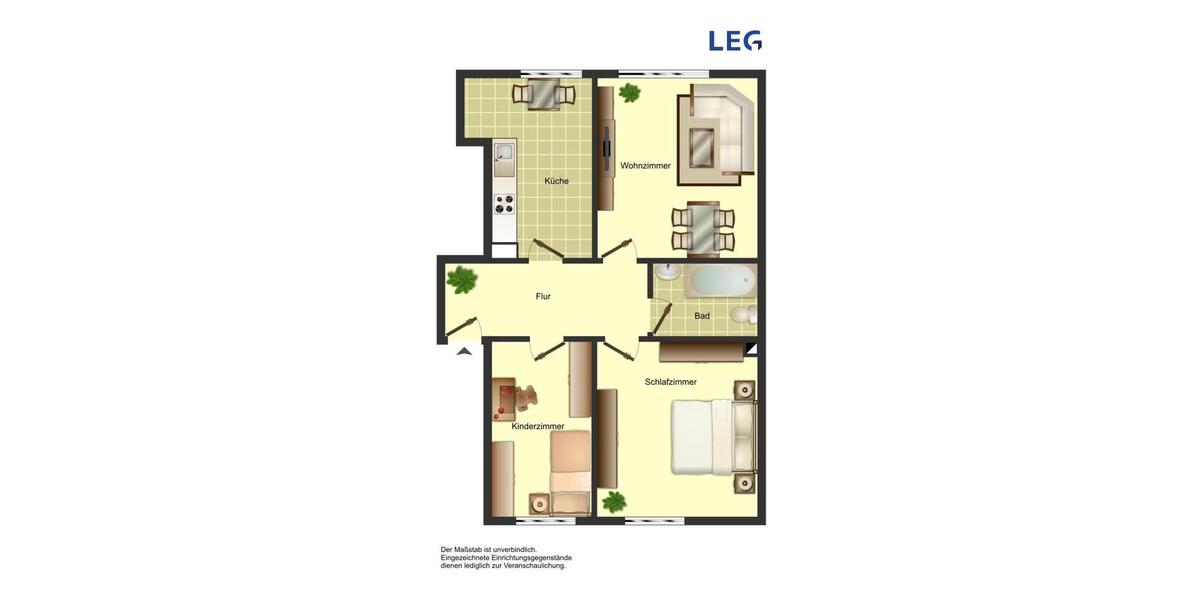 Etagenwohnung Bergkamen - 3.5 Zimmer, 63 m&sup2;, 479&euro; | Angebot:25433206