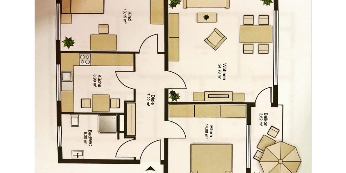 Etagenwohnung Beckum - 3 Zimmer, 77 m&sup2;, 720&euro; | Angebot:26021494