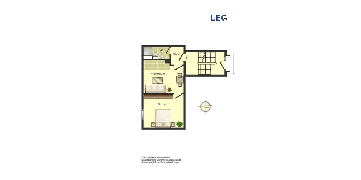 Etagenwohnung Bergkamen Rünthe - 2 Zimmer, 33 m&sup2;, 319&euro; | Angebot:26150055