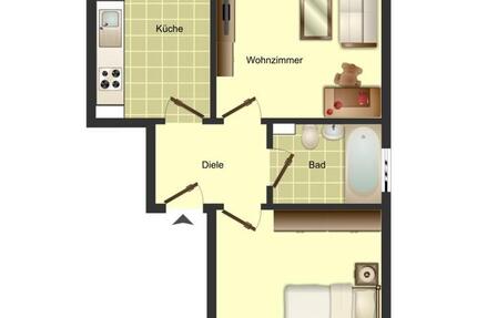 Wohnung Bergkamen - 2.5 Zimmer, 58 m&sup2;, 439&euro; | Angebot:25901448