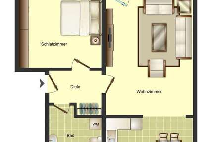 Wohnung Bergkamen Weddinghofen - 2 Zimmer, 52 m&sup2;, 419&euro; | Angebot:26845065