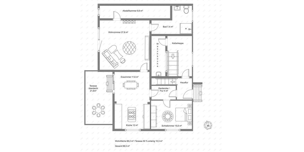 Erdgeschoßwohnung Wickede (Ruhr) - 2 Zimmer, 88 m&sup2;, 950&euro; | Angebot:26226644