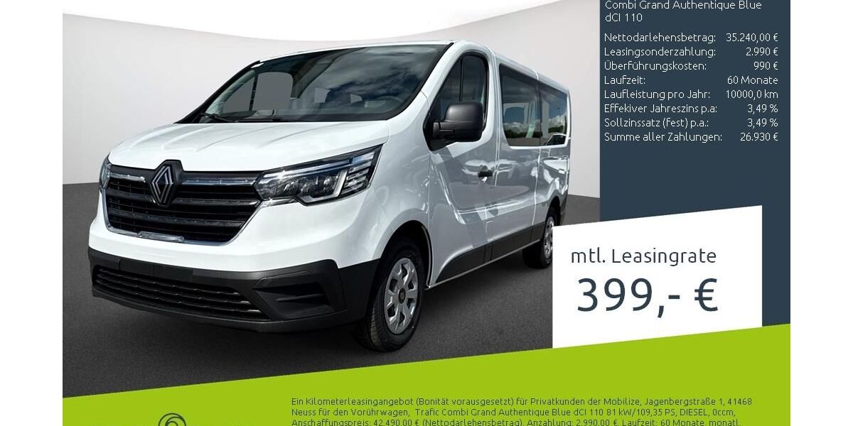 Renault Trafic 1.500 km 33.860 &euro; Münster - Amelsbüren 48163