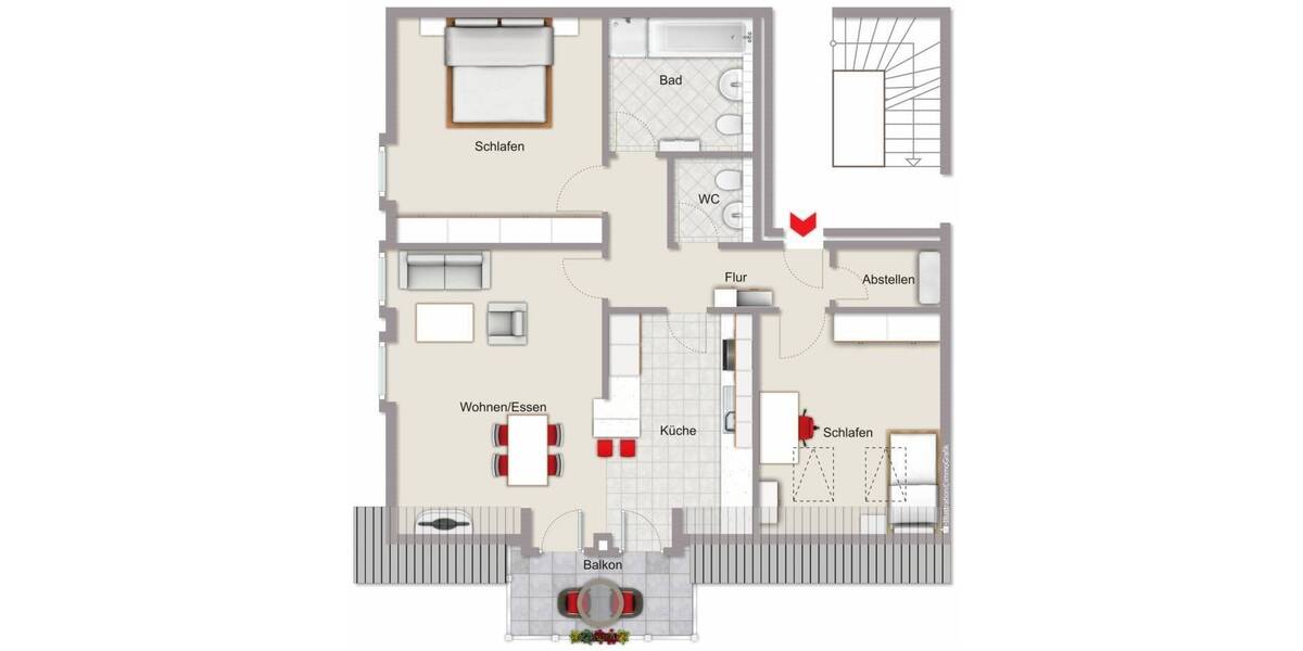 Etagenwohnung Herzebrock-Clarholz Herzebrock - 3 Zimmer, 74 m&sup2;, 199.000&euro; | Angebot:26476348