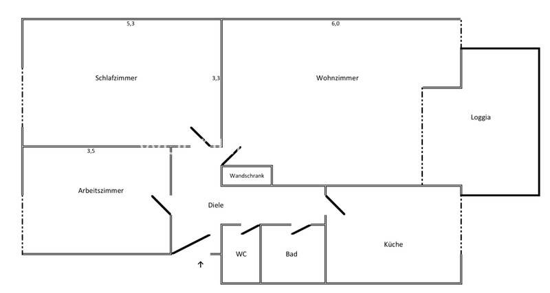 Etagenwohnung Münster Aaseestadt - 3 Zimmer, 83 m&sup2;, 1.100&euro; | Angebot:26272037