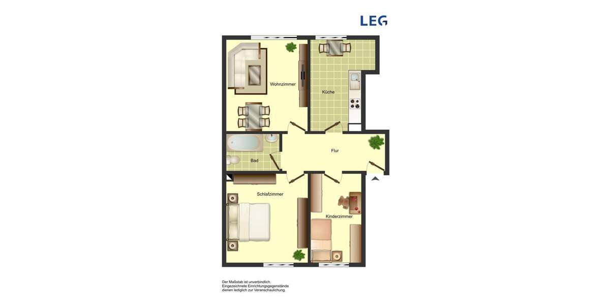 Etagenwohnung Bergkamen Overberge - 3.5 Zimmer, 73 m&sup2;, 539&euro; | Angebot:25915681