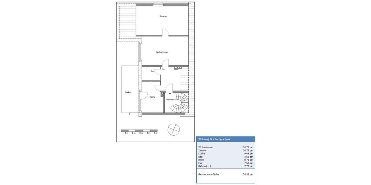 Dachgeschoßwohnung Münster Berg Fidel - 2 Zimmer, 71 m&sup2;, 255.000&euro; | Angebot:25933792