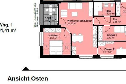 Wohnung Münster Münster-Südost - 4 Zimmer, 70 m&sup2;, 784&euro; | Angebot:26492203