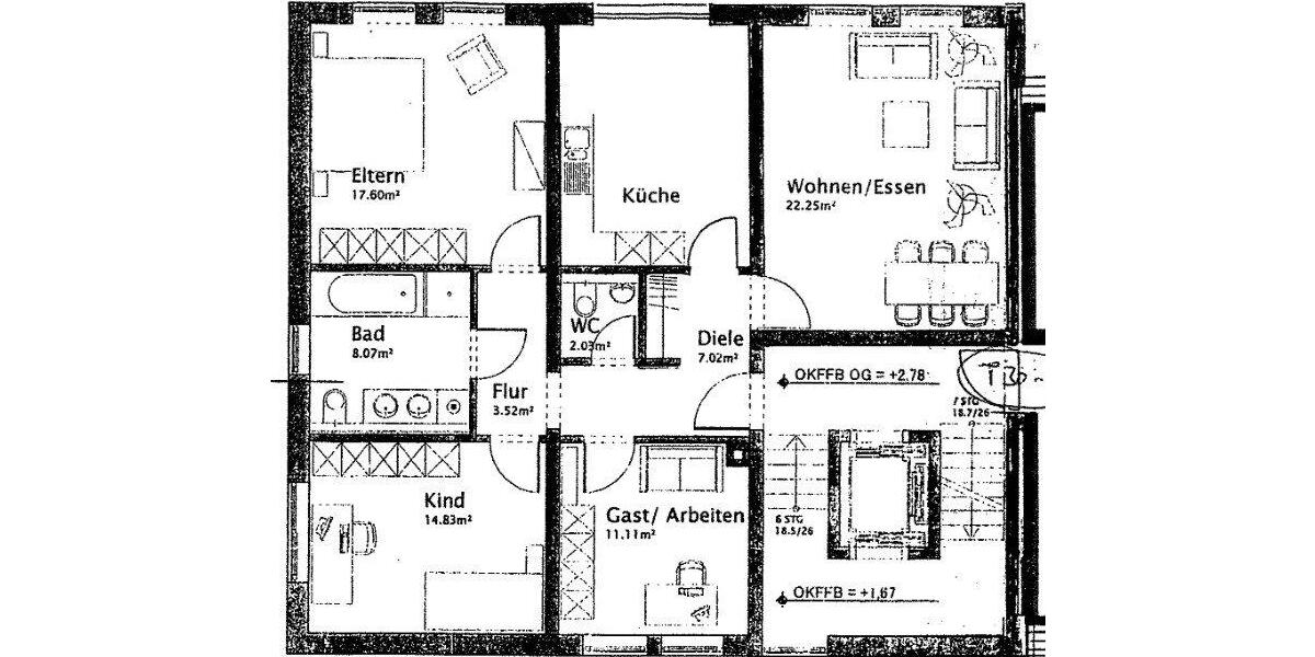 Etagenwohnung Soest - 4 Zimmer, 101 m&sup2;, 1.200&euro; | Angebot:26045488