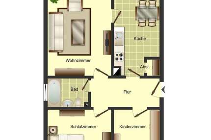 Wohnung Bergkamen Weddinghofen - 3 Zimmer, 67 m&sup2;, 499&euro; | Angebot:26845066
