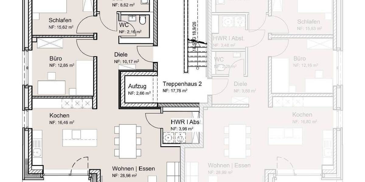 Etagenwohnung Hamm Hamm-Mitte - 3 Zimmer, 103 m&sup2;, 559.872&euro; | Angebot:25736316
