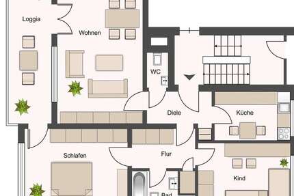 Wohnung Hamm Bockum - 3 Zimmer, 88 m&sup2;, 842&euro; | Angebot:25020950